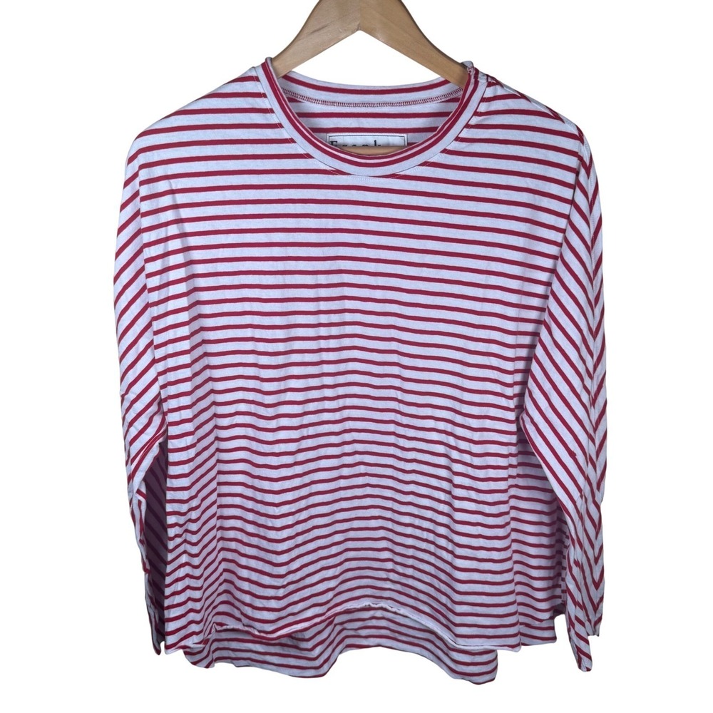 Frank &‎ Eileen Anna Capelet Womens Oversized XS Red White Striped Parisian LS